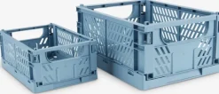 MILAS Plastkasser|Kurv B25xL34xH15cm foldbar Blå