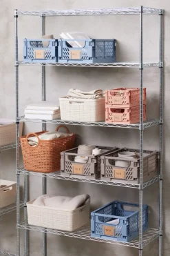 MILAS Plastkasser|Kurv B16xL25xH10cm foldbar Koral