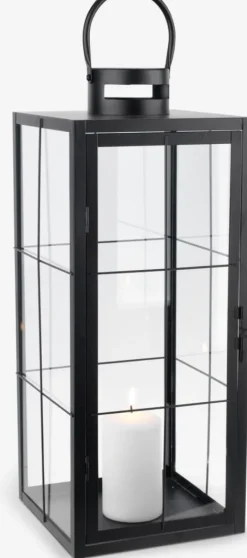 VILLADS Lanterner|Lanterne B20xL20xH50cm sort