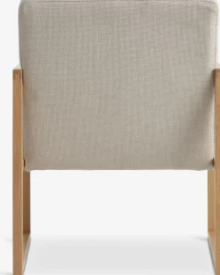 KALUNDBORG Lænestole|Lænestol sandfarvet stof/eg
