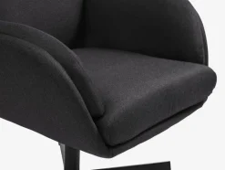 TANKEDAL Lænestole|Lænestol m/fodskammel t stof Mørkegrå