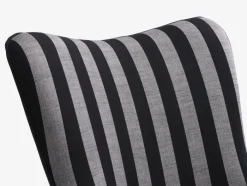 SIMESTED Lænestole|Lænestol stribet sort/beige stof