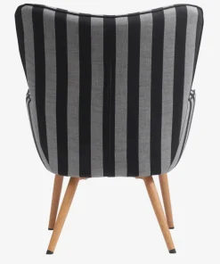 SIMESTED Lænestole|Lænestol stribet sort/beige stof