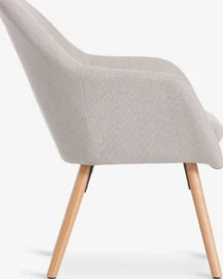 UDSBJERG Lænestole|Lænestol stof/eg Beige