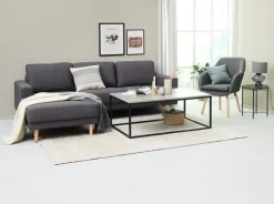 UDSBJERG Lænestole|Lænestol t stof/eg Grå