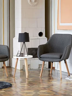 UDSBJERG Lænestole|Lænestol t stof/eg Grå