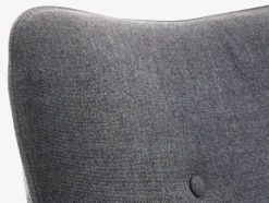 SKALBORG Lænestole|Lænestol/fodskammel mørkegråt stof/eg