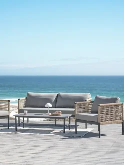 BAMLE Loungesæt|Loungesæt 4.5-pers. hurtigtørrende grå