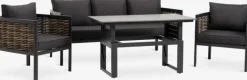 SALTEN Loungesæt|Loungesæt 5-pers. hurtigtørrende sort