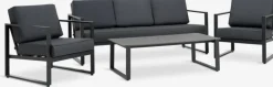 VONGE Loungesæt|Loungesæt 5-pers. hurtigtørrende sort