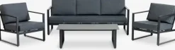 VONGE Loungesæt|Loungesæt 5-pers. hurtigtørrende sort