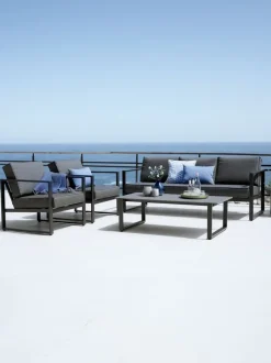 VONGE Loungesæt|Loungesæt 5-pers. hurtigtørrende sort