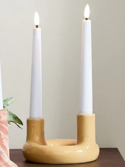 JIM Lysestager|Lysestage Ø13xH9cm gul