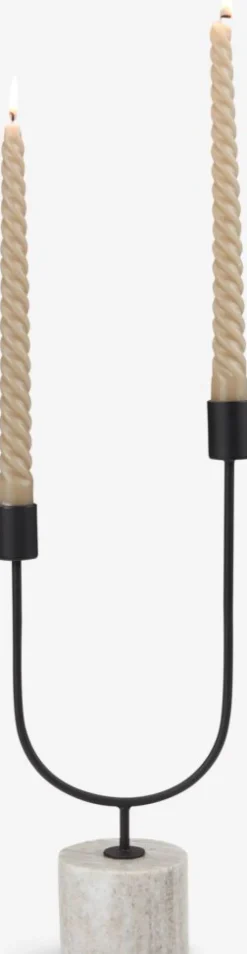 KURT Lysestager|Lysestage B15xL7xH33cm sort