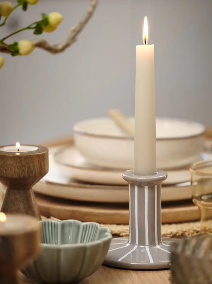 MARK Lysestager|Lysestage Ø10xH8cm grå