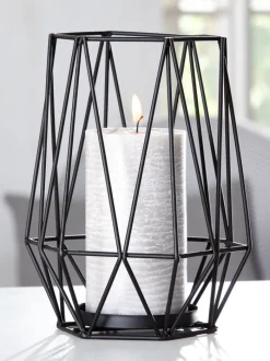 NORDIC Lysestager|Lysestage Ø16xH19cm sort