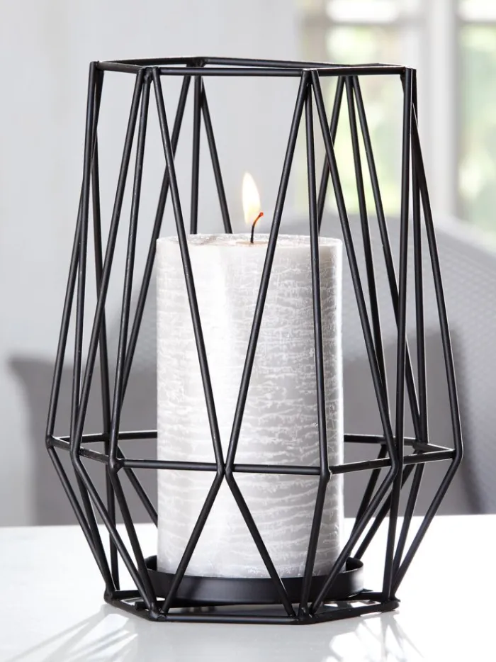 NORDIC Lysestager|Lysestage Ø16xH19cm sort