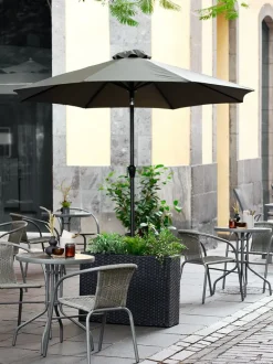 AGGER Parasoller|Markedsparasol Ø300 mørkegrå
