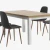 MARKSKEL + JONSTRUP Spisebordssæt|MARKSKEL L150/193 bord + 4 JONSTRUP asfalt/eg