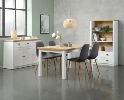 MARKSKEL + JONSTRUP Spisebordssæt|MARKSKEL L150/193 bord + 4 JONSTRUP asfalt/eg