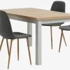 MARKSKEL + JONSTRUP Spisebordssæt|MARKSKEL L150/193 bord grå + 4 JONSTRUP asfalt/eg