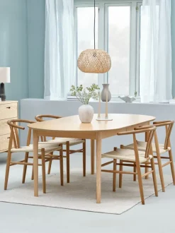 MARSTRAND + GUDERUP Spisebordssæt|MARSTRAND L200 bord eg + 4 GUDERUP stole eg/natur