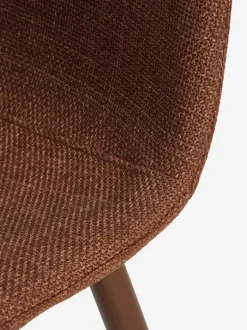 MARSTRAND + EJSTRUP Spisebordssæt|MARSTRAND L200/280 bord mørk eg + 4 EJSTRUP stole terrakotta