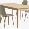 MARSTRUP + BISTRUP Spisebordssæt|MARSTRUP L190/280 bord eg + 4 BISTRUP stole sand