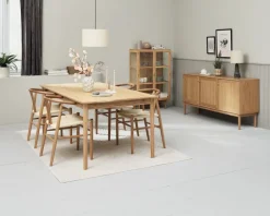 MARSTRUP + GUDERUP Spisebordssæt|MARSTRUP L190/280 bord eg + 4 GUDERUP stole eg/natur