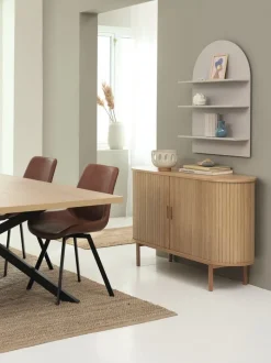 NORTOFT + HYGUM Spisebordssæt|NORTOFT L200 bord eg + 4 HYGUM stole cognac