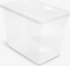 BASIC BOX Plastkasser|Opbevaringsboks 80L m/låg transparent