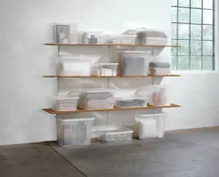 BASIC BOX Plastkasser|Opbevaringsboks 52L m/låg transparent