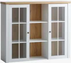 MARKSKEL Skænke Og Vitrineskabe|Skænke Og Vitrineskabe|Overdel 2 låger /egefarve Hvid