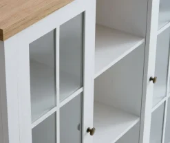 MARKSKEL Skænke Og Vitrineskabe|Skænke Og Vitrineskabe|Overdel 2 låger /egefarve Hvid