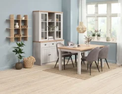 MARKSKEL Skænke Og Vitrineskabe|Skænke Og Vitrineskabe|Overdel 2 låger lys /egefarve Grå