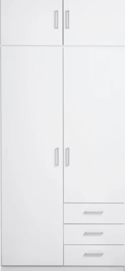 FANDRUP Tilbehør Til Garderobeskabe|Garderobeskabe|Overskab 97x41 2 låger Hvid