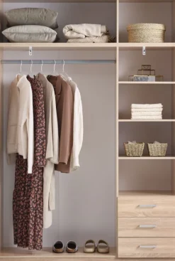 FANDRUP Tilbehør Til Garderobeskabe|Garderobeskabe|Overskab 145x41 3 låger lys eg Lyseg