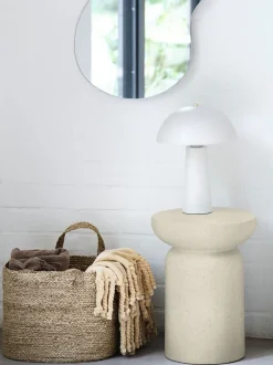 LYDUM Småopbevaring Diverse|Piedestal Ø34 grå/beige fiberstone