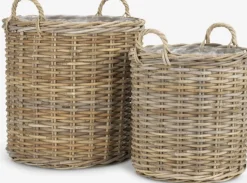 SANSEBIE Havekrukker|Plantekurv Ø40/50 kubu natur 2 stk/sæt