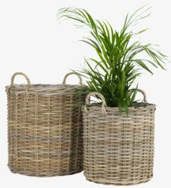 SANSEBIE Havekrukker|Plantekurv Ø40/50 kubu natur 2 stk/sæt