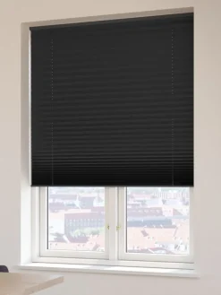 FYN Mørklægningsgardiner|Plisségardin mørklægning 80x160 trådløst Sort