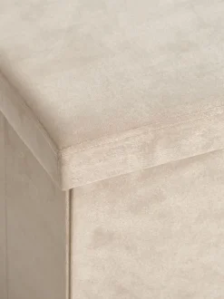 AUNING Puffer|Puffer|Puf 76x38 m/opbevaringsplads mørk sand velour