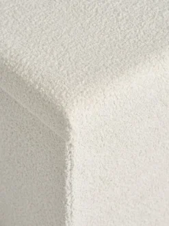 NYSTED Puffer|Puffer|Puf 38x38 m/opbevaringsplads råhvid teddy