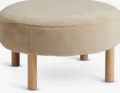 RAMSDAL Puffer|Puffer|Puf Ø70 beige teddy/egefarve