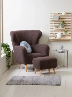 VILDSUND Puffer|Puffer|Puf 52x41 brunt stof Brun+Natur