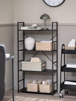 ASTRUP Reoler Og Rumdelere|Reoler Og Rumdelere|Reol 4 hylder sort