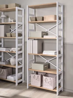 INTRUP Reoler Og Rumdelere|Reoler Og Rumdelere|Reol bred 6 hylder hvid/eg