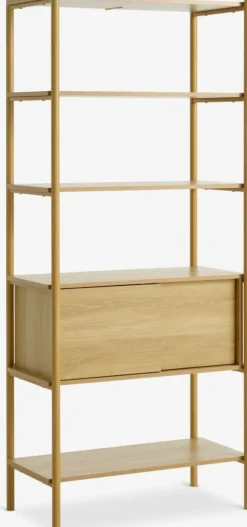 LINDVED Reoler Og Rumdelere|Reoler Og Rumdelere|Reol 6 hylder 2 låger egefarve