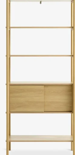 LINDVED Reoler Og Rumdelere|Reoler Og Rumdelere|Reol 6 hylder 2 låger egefarve