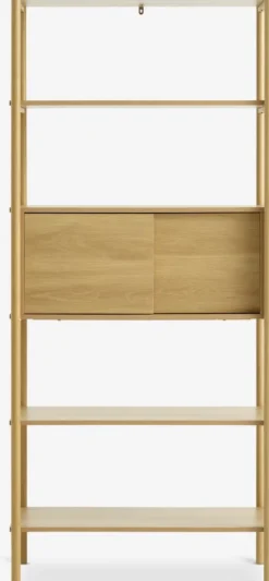 LINDVED Reoler Og Rumdelere|Reoler Og Rumdelere|Reol 6 hylder 2 låger egefarve